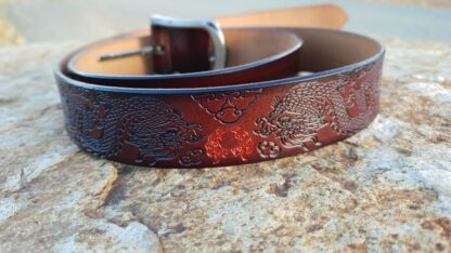 Brown Leather Dragon Belt