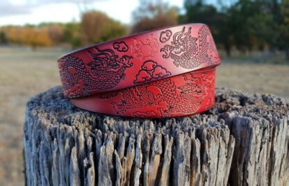 Red Leather Dragon Belt