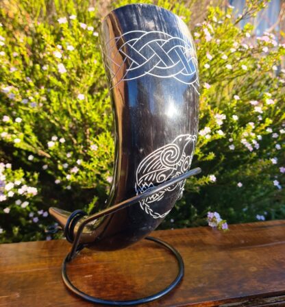 Black Raven Drinking Horn