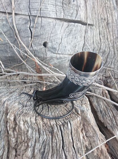 Black curved Drinking Horn