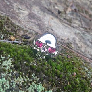 Skull Ring with Red Eyes