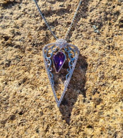 Purple Triangle necklace