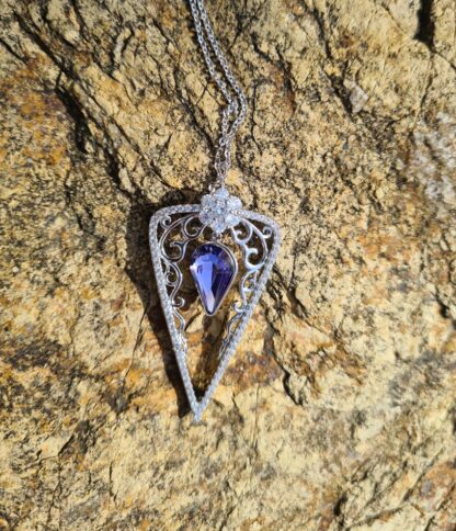 Purple Triangle Necklace