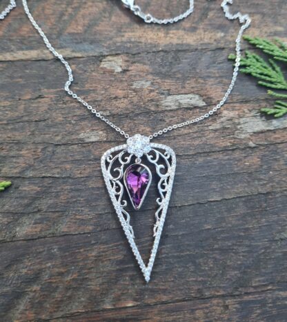 Purple Triangle Necklace
