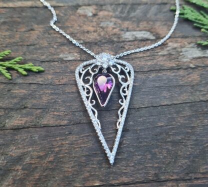 Purple Triangle Necklace