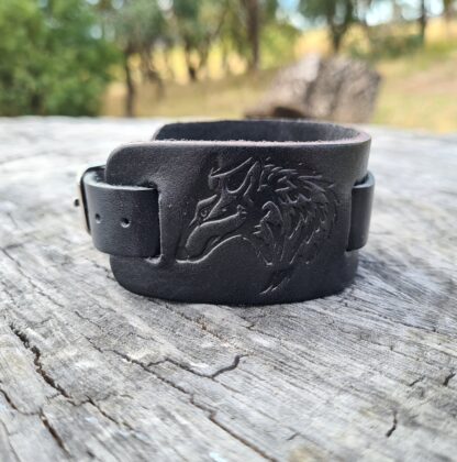 leather Wolf Cuff