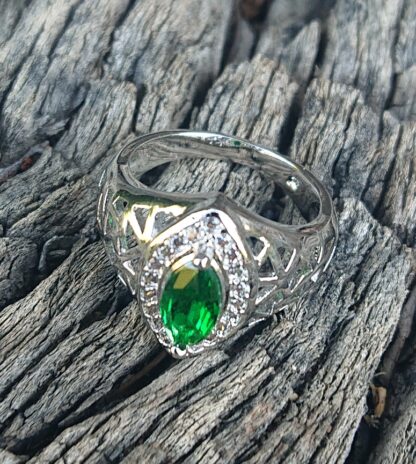 Green Oval Elven Ring