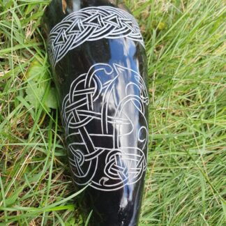 Small Black Carved Drinking Horn