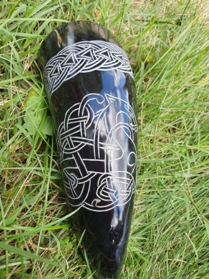 Small Black Carved Drinking Horn