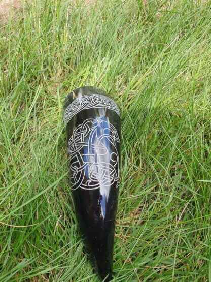 Small Black Carved Drinking Horn