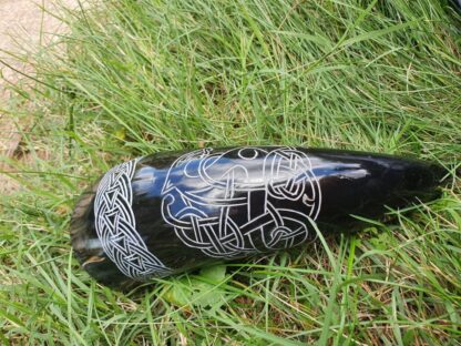 Small Black Carved Drinking Horn
