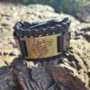 Brass Leather wolf Cuff