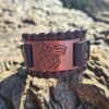Copper and leather Wolf Bracelet