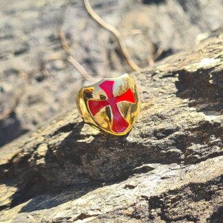 Red Crusader Shield Ring