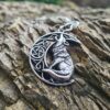 Wolf and pentagram necklace