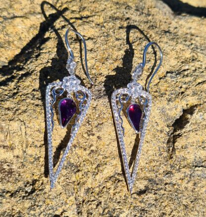 Purple Triangle earrings