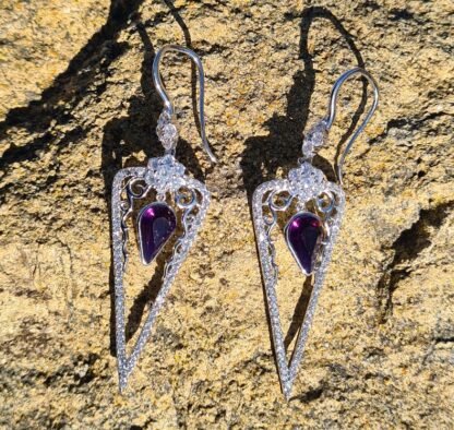 Purple Triangle earrings