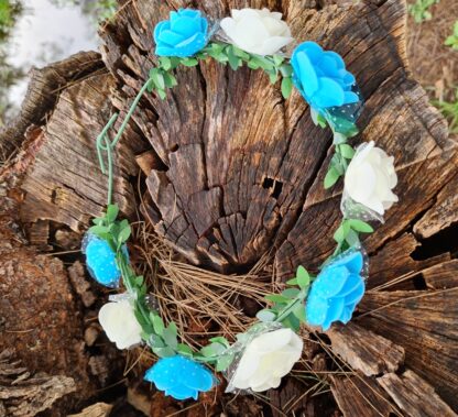 Blue and White Flower Crown