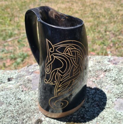 Carved Viking Wolf Mug