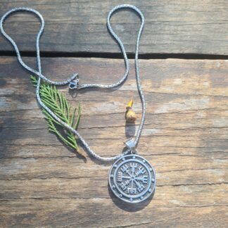 Solid Viking Compass Necklace