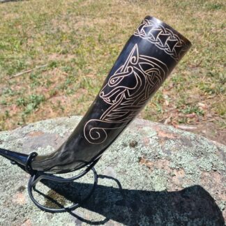 Wolf Drinking Horn