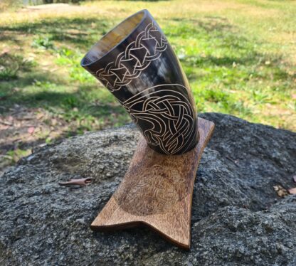 Wolf Drinking Horn