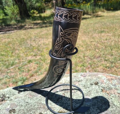 Wolf Drinking Horn