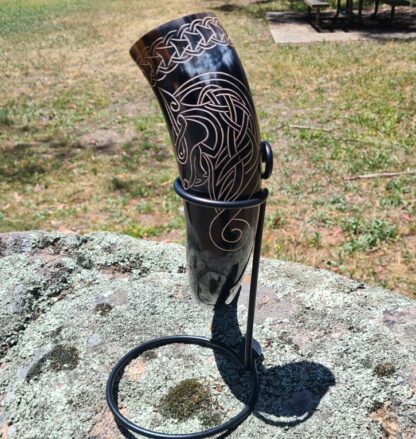 Wolf Drinking Horn