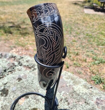 Wolf Drinking Horn