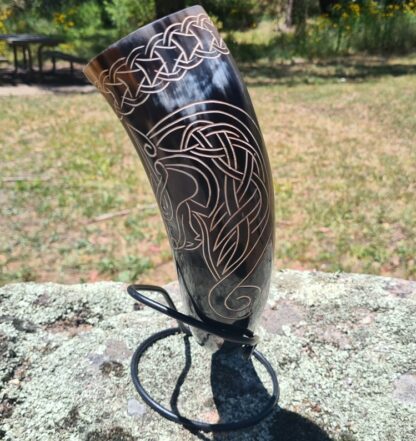 Wolf Drinking Horn