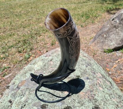 Wolf Drinking Horn