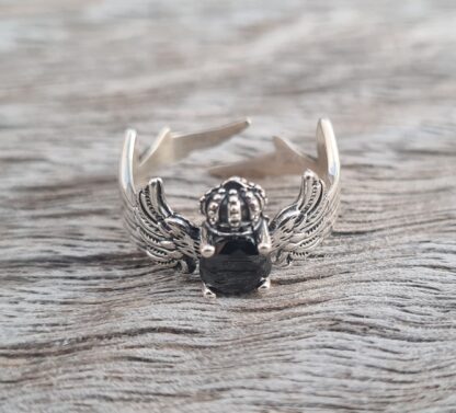 Winged Onyx Crown Ring