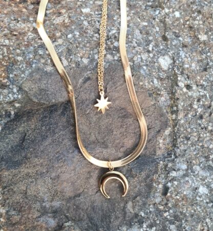 Star and moon Necklace